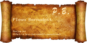 Plevo Bernadett névjegykártya